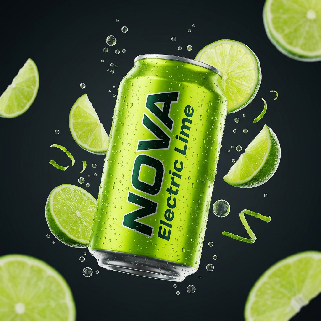 NOVA Electric Lime soda can